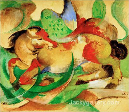 Springendes Pferd by Franz Marc paintings reproduction